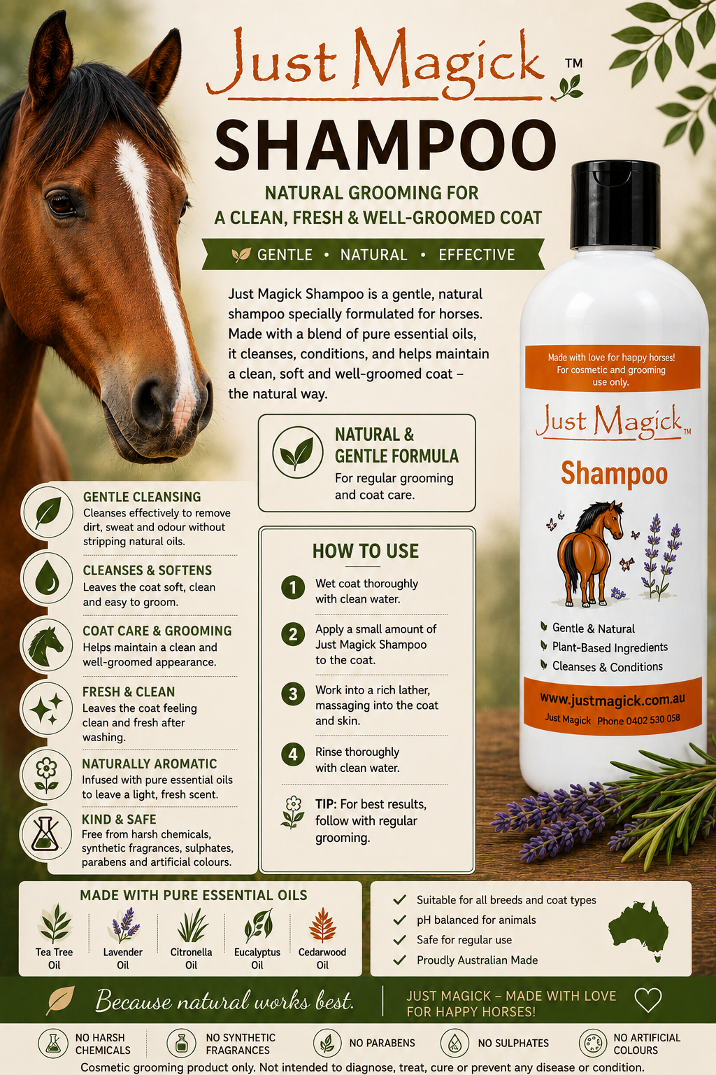 **JUST MAGICK TREATMENT SHAMPOO FOR HORSES