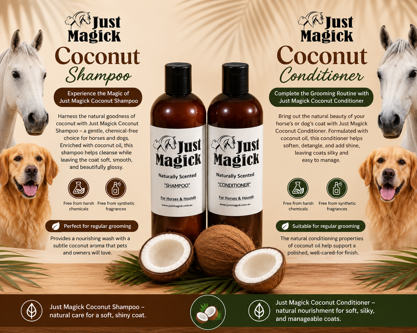 JUST MAGICK COCONUT SHAMPOO & CONDITIONER
