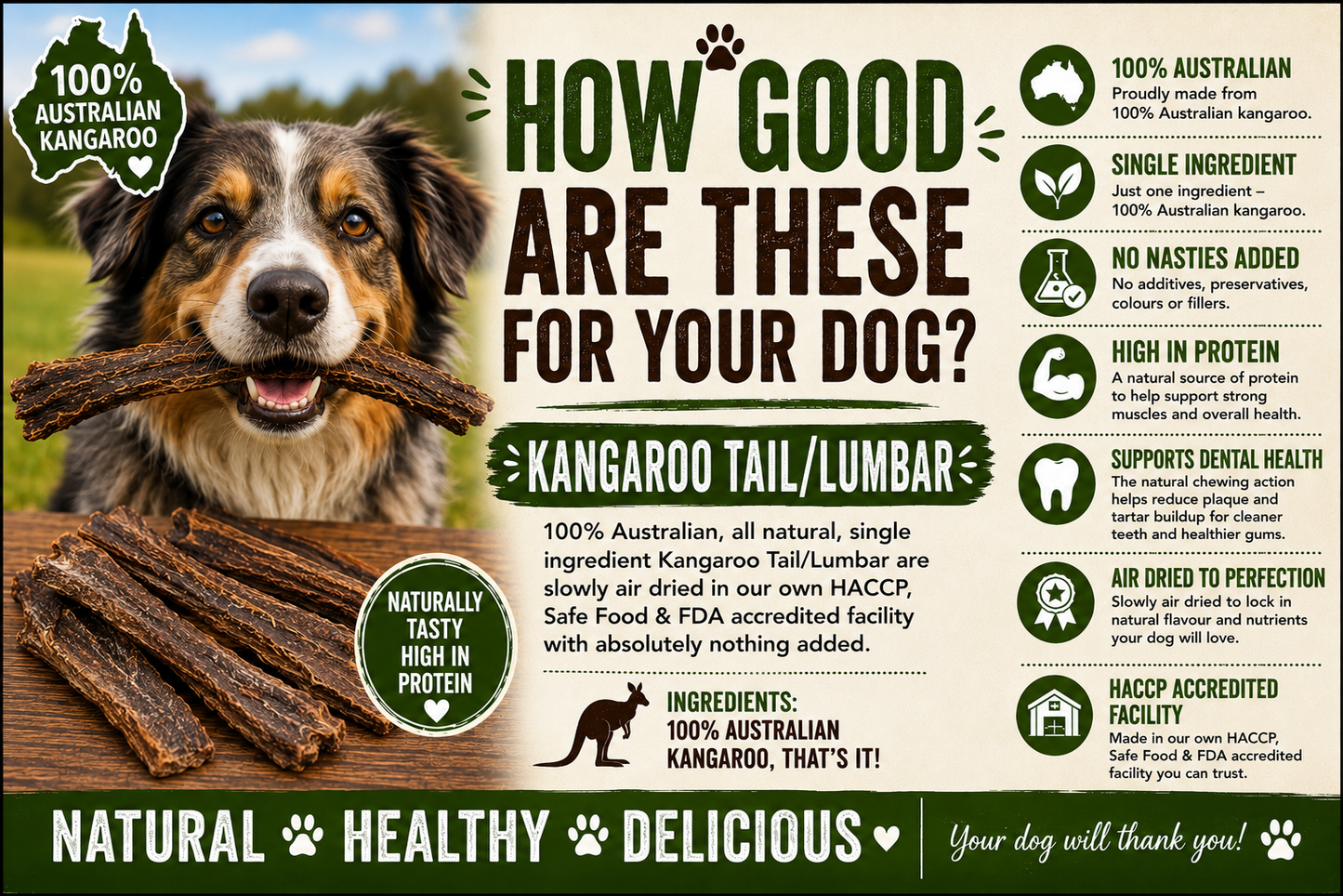 Just Magick Dog Treats Kangaroo Tail
