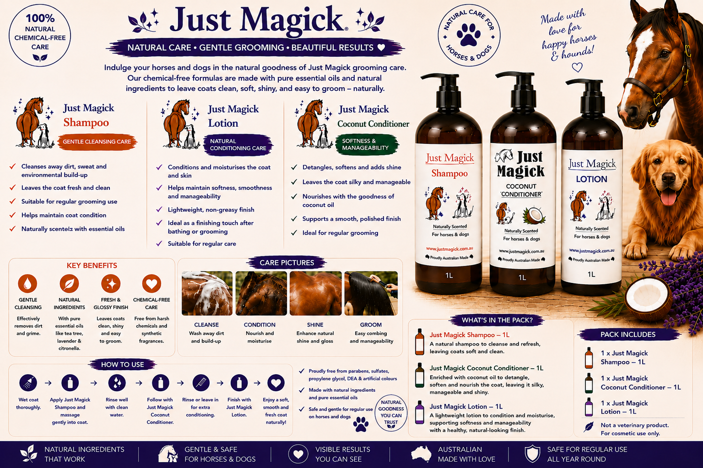 (PACK 3) JUST MAGICK HORSE&DOG