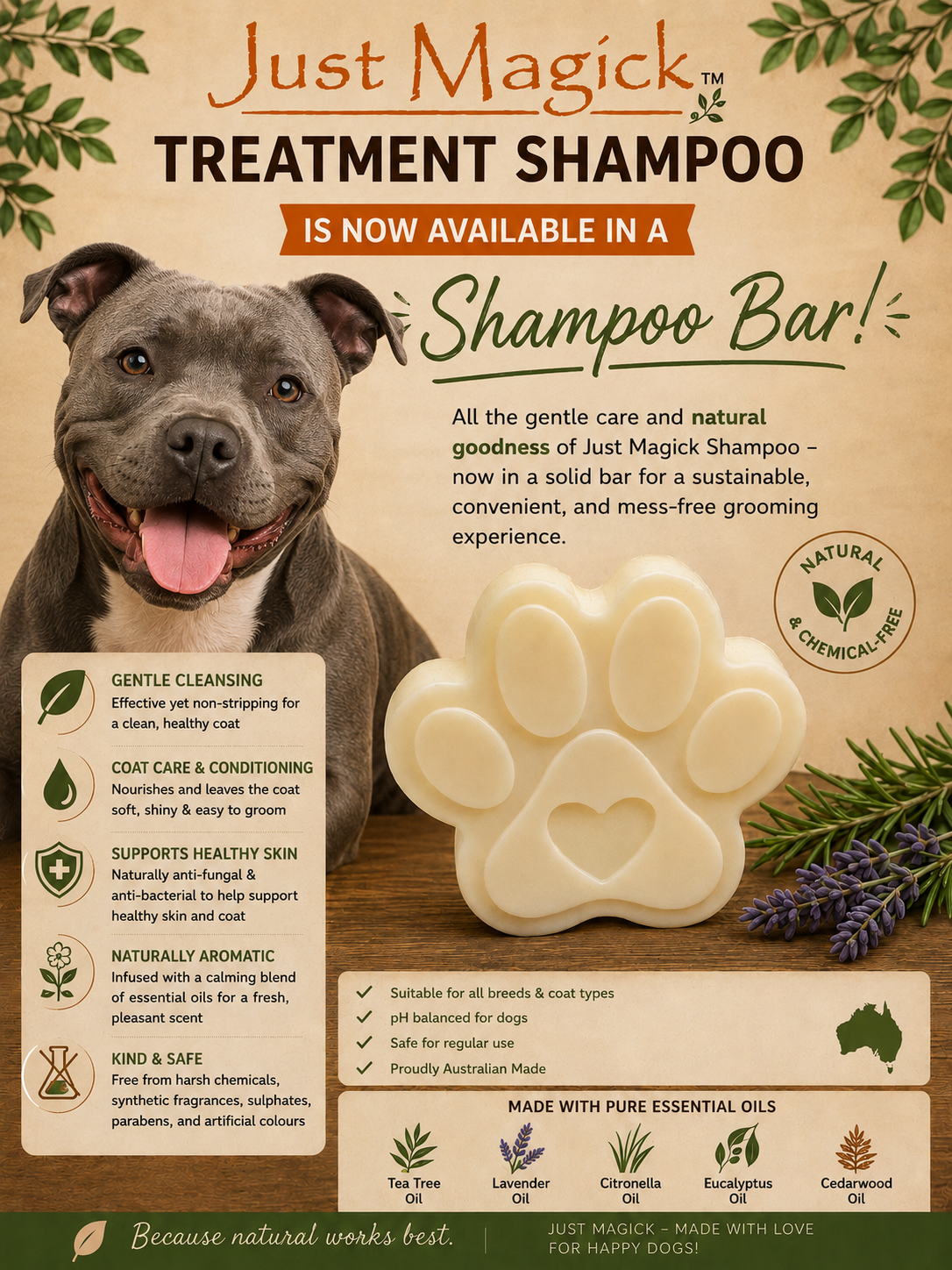 **Just Magick Treatment Dog Shampoo Bar
