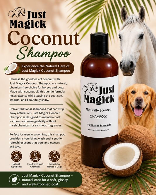 JUST MAGICK COCONUT SHAMPOO FOR HORSES AND DOGS