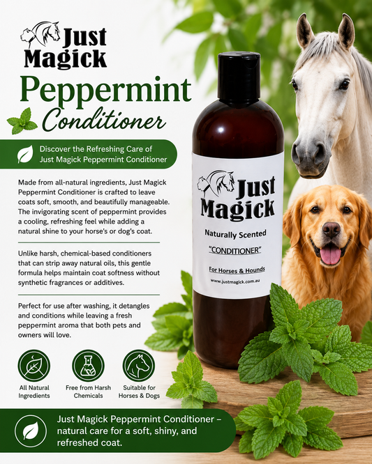 JUST MAGICK PEPPERMINT CONDITIONER FOR HORSES AND DOGS 5LT