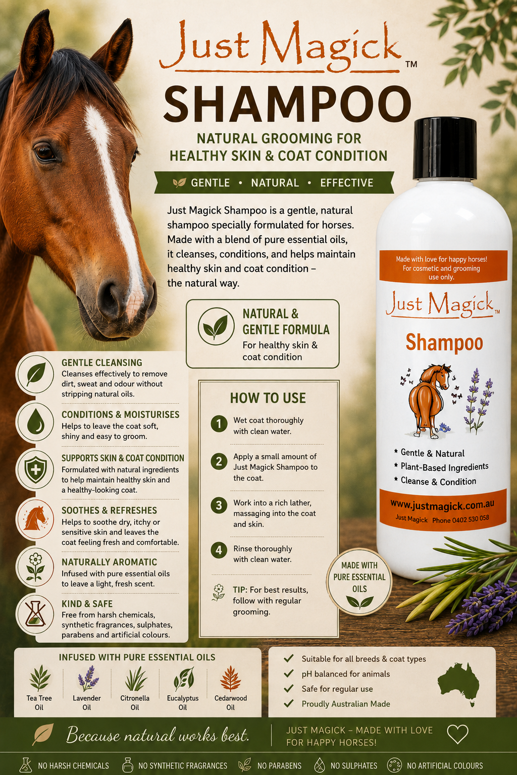 **JUST MAGICK TREATMENT SHAMPOO FOR HORSES