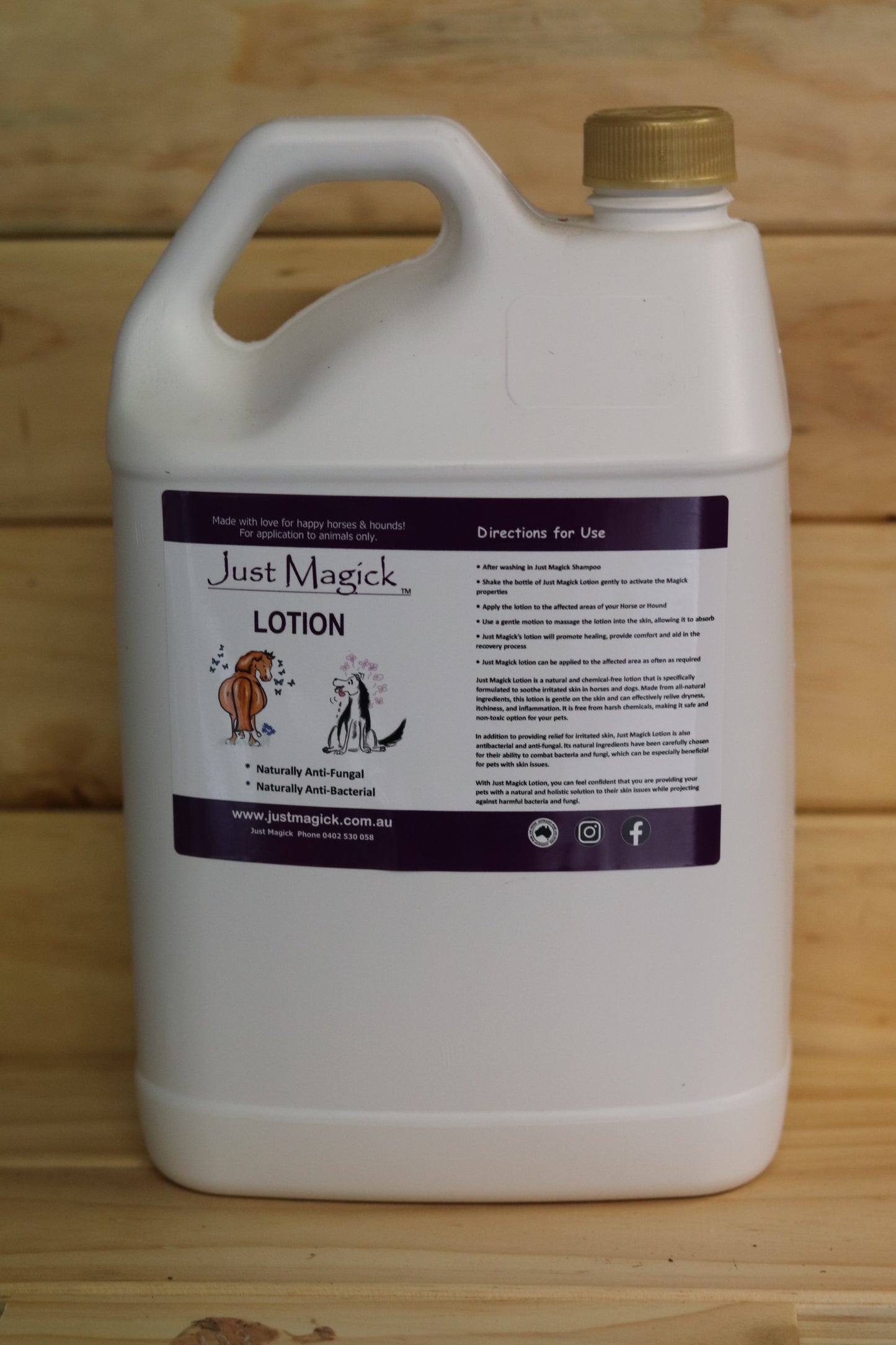 **JUST MAGICK LOTION FOR HORSES &HOUNDS 5lt